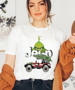 Official car Pine Tree Jeep Grinch American Merry Christmas Shirt