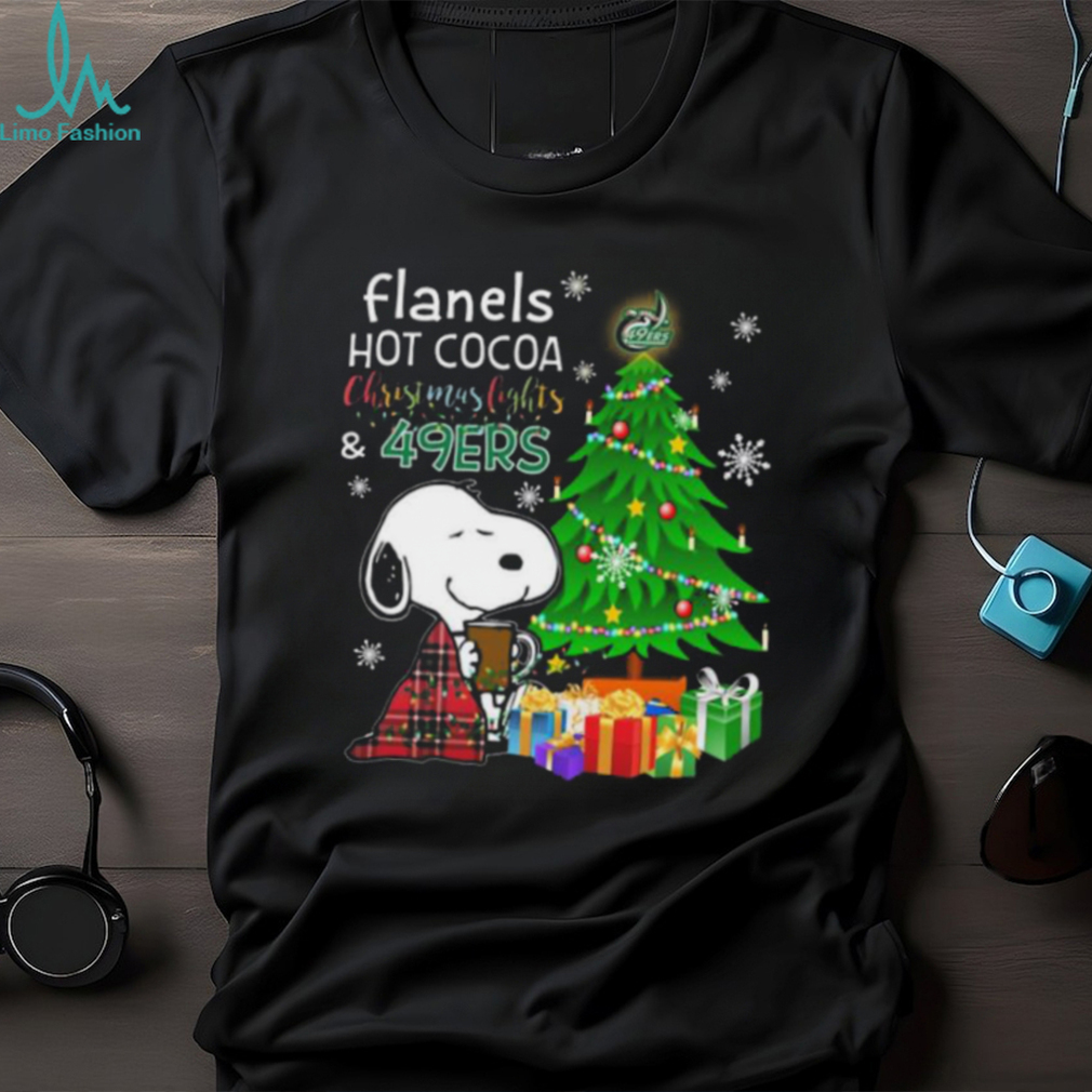 Official charlotte 49ers Snoopy Flanels Hot Cocoa Christmas Lights Tree T Shirt Official charlotte 49ers Snoopy Flanels Hot Cocoa Christmas Lights Tree T Shirt