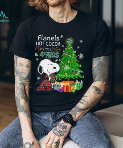 Official charlotte 49ers Snoopy Flanels Hot Cocoa Christmas Lights Tree T Shirt