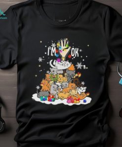 Official full Of Cats I’m Ok Merry Christmas Tree T Shirt