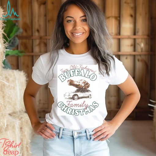 Official fun Old Fashioned Buffalo Family Christmas Shirt