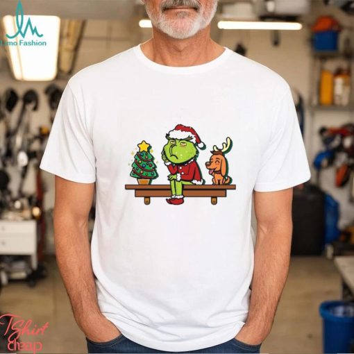 Official grinch Hat Santa And Dog Pine Tree Merry Christmas Shirt