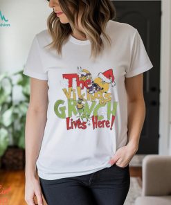 Official grinch Hat Santa The Minnesota Vikings Lives Here Christmas Shirt