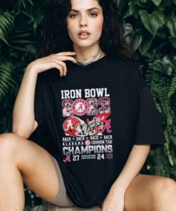 Official iron Bowl 2023 Back To Back To Back To Back Alabama Crimson Tide 27 – 24 Auburn Tigers Nov 25, 2023 Jordan Hare Stadium T Shirt