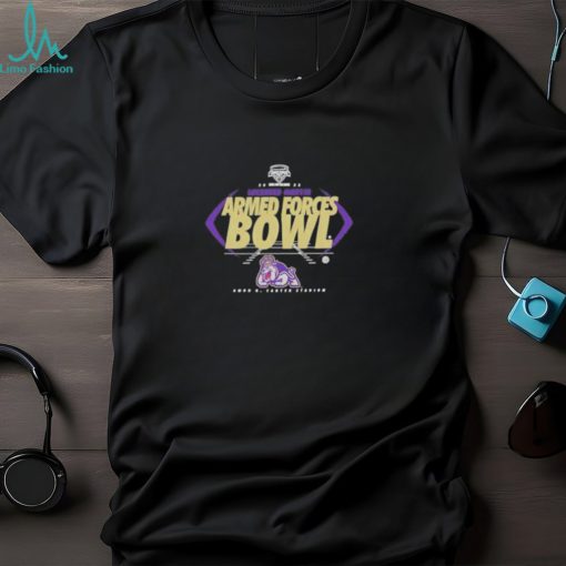 Official james Madison Dukes Lockheed Martin Armed Forces Bowl Amon G Carter Stadium 2023 Logo T Shirt