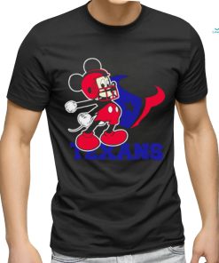 Official mickey Mouse cartoon NFL Houston Texans football player helmet logo shirt