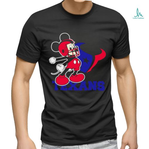 Official mickey Mouse cartoon NFL Houston Texans football player helmet logo shirt