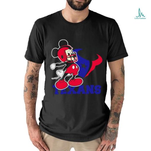 Official mickey Mouse cartoon NFL Houston Texans football player helmet logo shirt