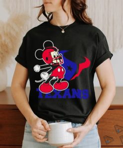 Official mickey Mouse cartoon NFL Houston Texans football player helmet logo shirt