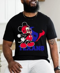 Official mickey Mouse cartoon NFL Houston Texans football player helmet logo shirt