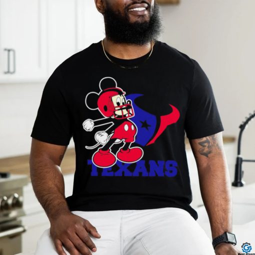 Official mickey Mouse cartoon NFL Houston Texans football player helmet logo shirt