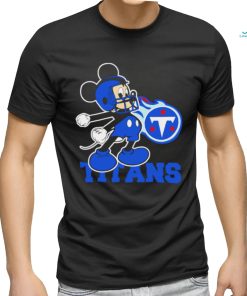 Official mickey Mouse cartoon NFL Tennessee Titans football player helmet logo shirt