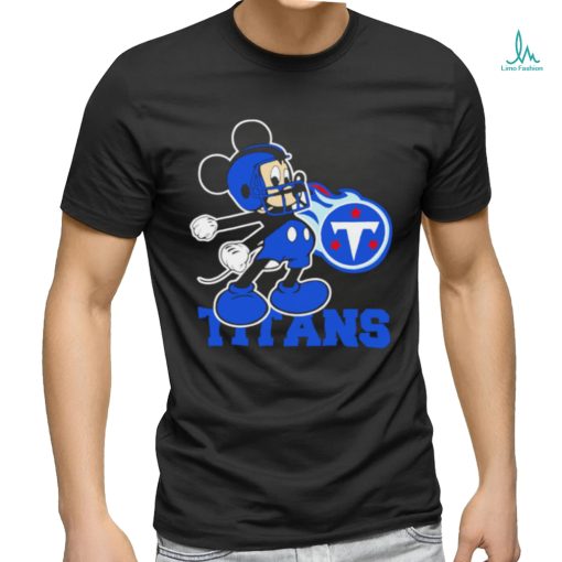 Official mickey Mouse cartoon NFL Tennessee Titans football player helmet logo shirt