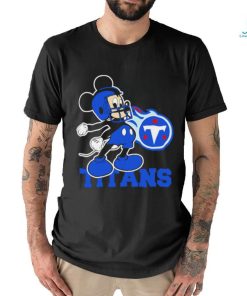 Official mickey Mouse cartoon NFL Tennessee Titans football player helmet logo shirt