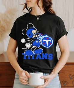 Official mickey Mouse cartoon NFL Tennessee Titans football player helmet logo shirt