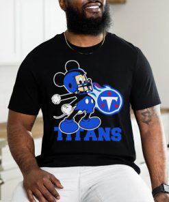 Official mickey Mouse cartoon NFL Tennessee Titans football player helmet logo shirt