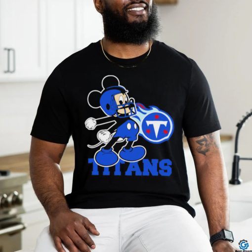 Official mickey Mouse cartoon NFL Tennessee Titans football player helmet logo shirt