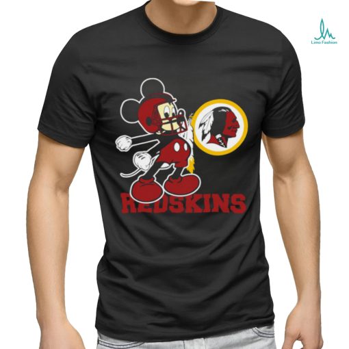Official mickey Mouse cartoon NFL Washington Redskins football player helmet logo shirt
