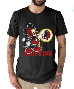 Official mickey Mouse cartoon NFL Washington Redskins football player helmet logo shirt