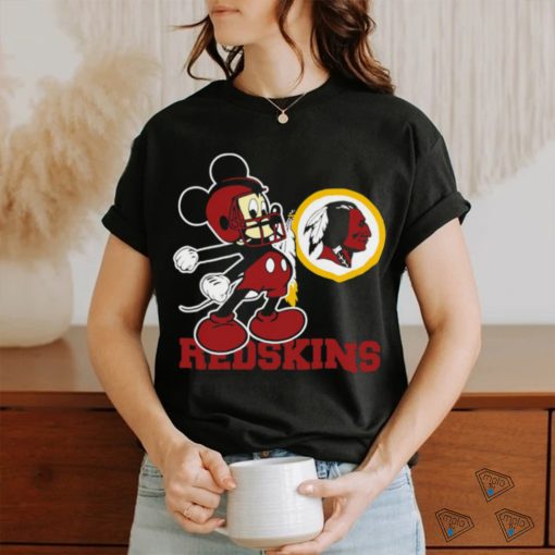 Official mickey Mouse cartoon NFL Washington Redskins football player helmet logo shirt
