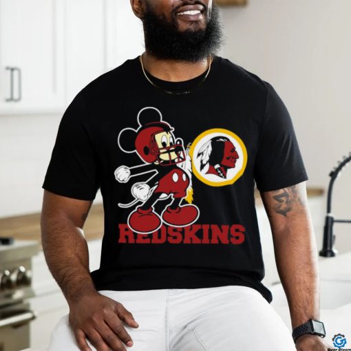 Official mickey Mouse cartoon NFL Washington Redskins football player helmet logo shirt