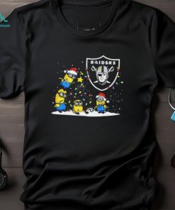 Official oakland Raiders Minions Christmas Lights T Shirt