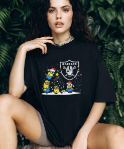 Official oakland Raiders Minions Christmas Lights T Shirt