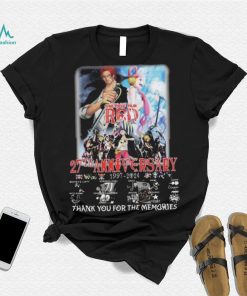 Official one Piece Red 27th Anniversary 1997 2024 thank you for the memories Signatures Shirt