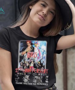 Official one Piece Red 27th Anniversary 1997 2024 thank you for the memories Signatures Shirt