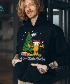 Official philadelphia Eagles Garfield I Love Eagles This Big Christmas Tree T Shirt