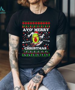 Official santa Avocado Snow Slide Merry Christmas T Shirt