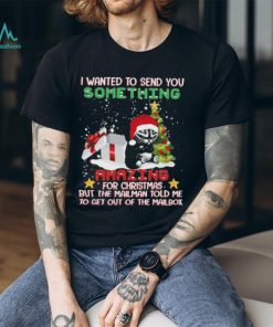 Official santa Black Cat I Want To Send Something Amazing For Christmas But The Mailman Told Me To Get Out Of The Mailbox Tree T Shirt