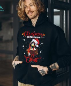 Official santa Chicken Christmas Begin With Christ T Shirt