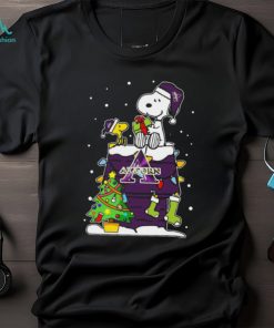 Official snoopy And Woodstock Alcorn State Braves Christmas Tree T Shirt