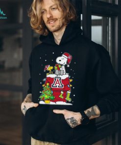 Official snoopy And Woodstock Arizona Wildcats Christmas Tree T Shirt