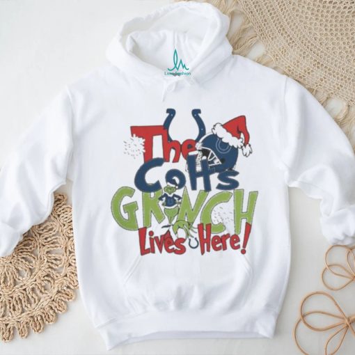 Official the Colts Grinch Lives Here Christmas T Shirt