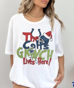 Official the Colts Grinch Lives Here Christmas T Shirt