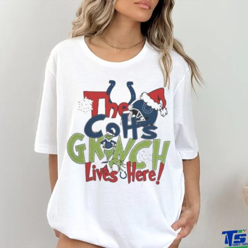 Official the Colts Grinch Lives Here Christmas T Shirt