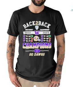 Official washington Huskies Back 2 Back Pac 12 Champions Go Dawgs T Shirt, hoodie, sweater, long sleeve and tank top Official washington Huskies Back 2 Back Pac 12 Champions Go Dawgs T Shirt