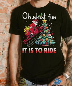 Oh What Fun It Is To Ride Snowmobile Bike Santa Christmas Tree Sweatshirt