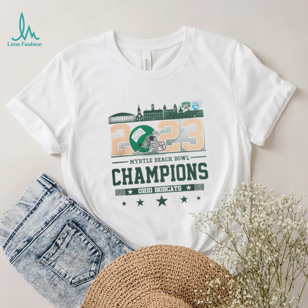 Ohio Bobcats 2023 Myrtle Beach Bowl Champions Helmet shirt Ohio Bobcats 2023 Myrtle Beach Bowl Champions Helmet shirt