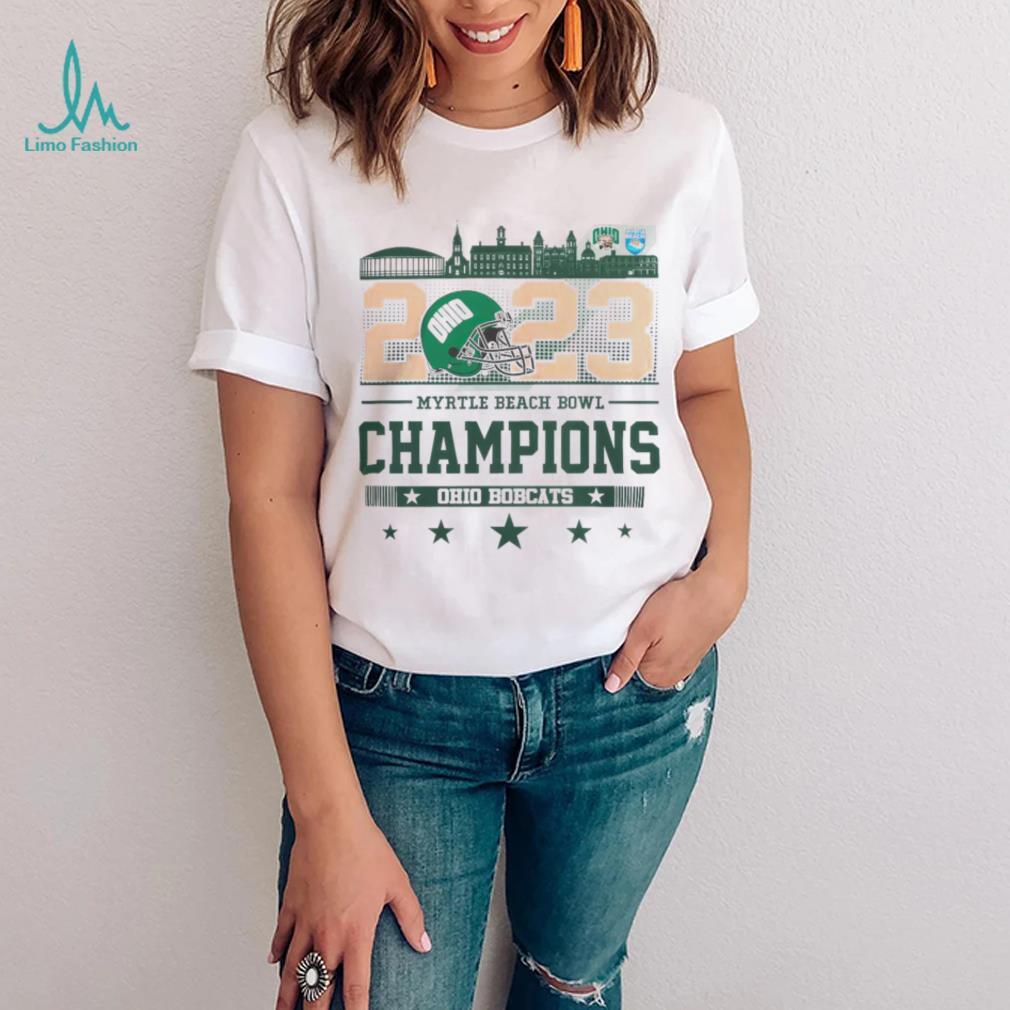 Ohio Bobcats 2023 Myrtle Beach Bowl Champions Helmet shirt Ohio Bobcats 2023 Myrtle Beach Bowl Champions Helmet shirt