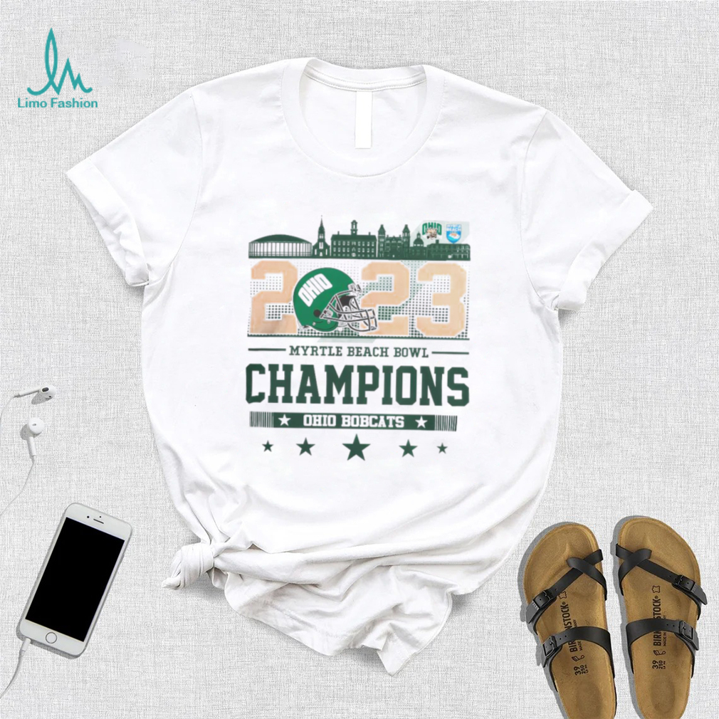 Ohio Bobcats 2023 Myrtle Beach Bowl Champions Helmet shirt Ohio Bobcats 2023 Myrtle Beach Bowl Champions Helmet shirt