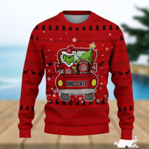 Ohio State Buckeyes Christmas Sweater Grinch Driving Funny Gift Fans