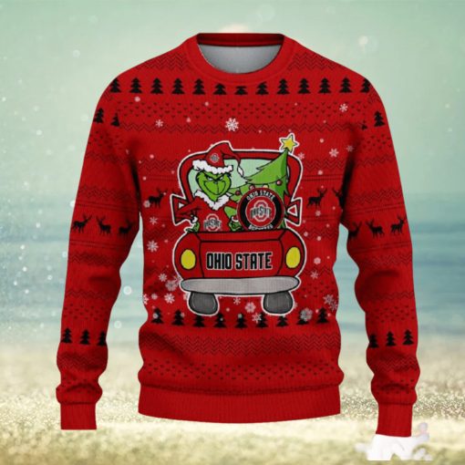 Ohio State Buckeyes Christmas Sweater Grinch Driving Funny Gift Fans