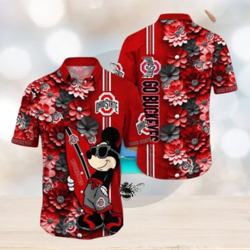 Ohio State Buckeyes Hawaiian Shirt Mickey Love Surfing Trending Summer Gift