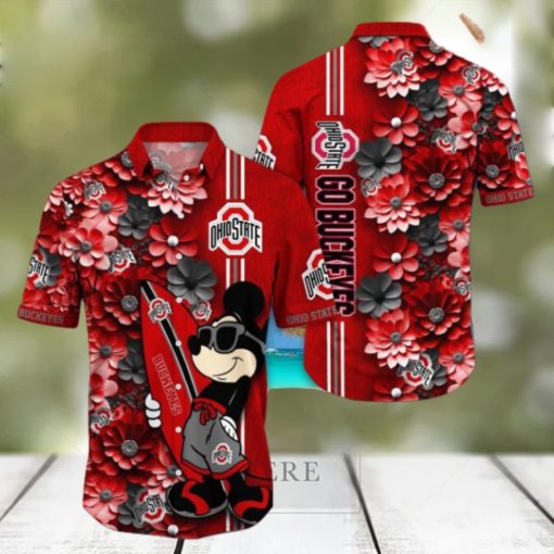 Ohio State Buckeyes Hawaiian Shirt Mickey Love Surfing Trending Summer Gift