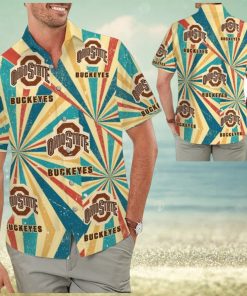 Ohio State Buckeyes Retro Vintage Style Tropical Hawaiian Shirt