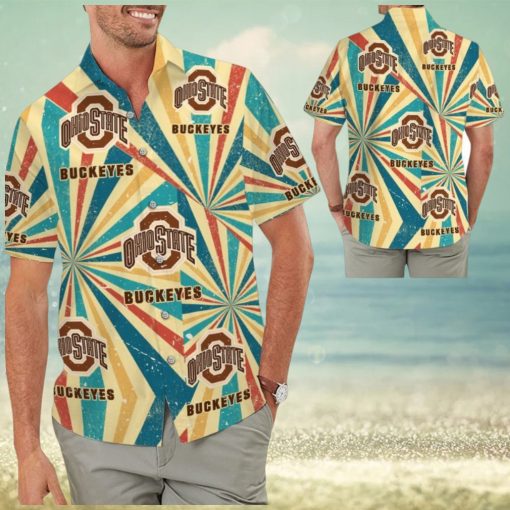 Ohio State Buckeyes Retro Vintage Style Tropical Hawaiian Shirt