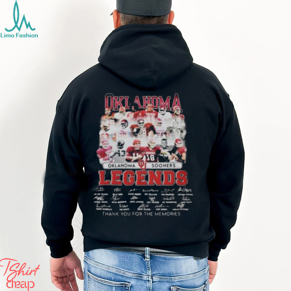 Oklahoma Sooners Legends Signatures Thank You For The Memories Team Members T Shirt Oklahoma Sooners Legends Signatures Thank You For The Memories Team Members T Shirt